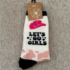 Pink and Black Cowgirl Socks